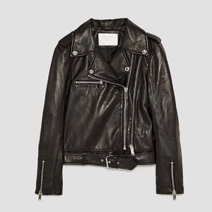Zara leather biker jacket